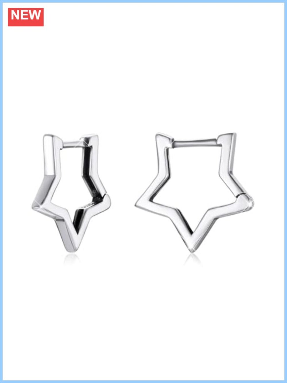 Sterling Silver Star Huggie Hoop Earrings Hypoallergenic Small Everyday